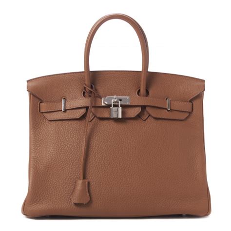 HERMES Taurillon Clemence Birkin 35 Alezan .